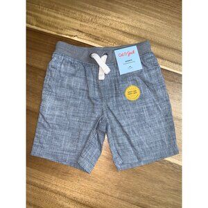 Cat & Jack Boys Chambray Shorts With Flexible Drawstring & Pockets Size 4T